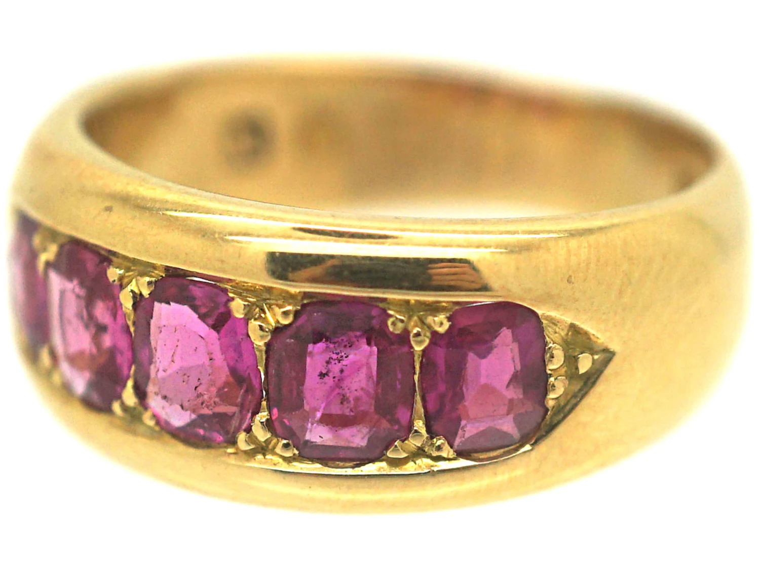 Victorian 18ct Gold, Five Stone Pink Sapphire Ring 11 Victorian 18ct Gold, Five Stone Pink Sapphire Ring - Image 9