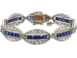 French Art Deco 18ct White Gold & Platinum, Diamond & Unheated Sapphire Elliptical Design Bracelet By Edouard Caen 9 French Art Deco 18ct White Gold & Platinum, Diamond & Unheated Sapphire Elliptical Design Bracelet By Edouard Caen -Antique Jewellery Company 00f7d15f antique art deco sapphire diamond 1920s platinum bracelet4 scaled 1