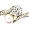 Edwardian 18ct Gold & Platinum Crossover Ring Set With A Natural Pearl & A Diamond 2 Edwardian 18ct Gold & Platinum Crossover Ring Set With A Natural Pearl & A Diamond -Antique Jewellery Company 00fb38c6 dsc09145 scaled 1