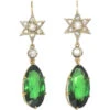 Victorian Green Tourmaline & Diamond Drop Earrings