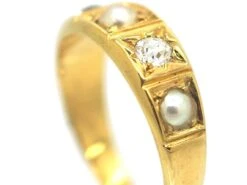Victorian 18ct Gold Natural Split Pearl & Diamond Ring 12 Victorian 18ct Gold Natural Split Pearl & Diamond Ring -Antique Jewellery Company 023792ec dsc05158 scaled 1