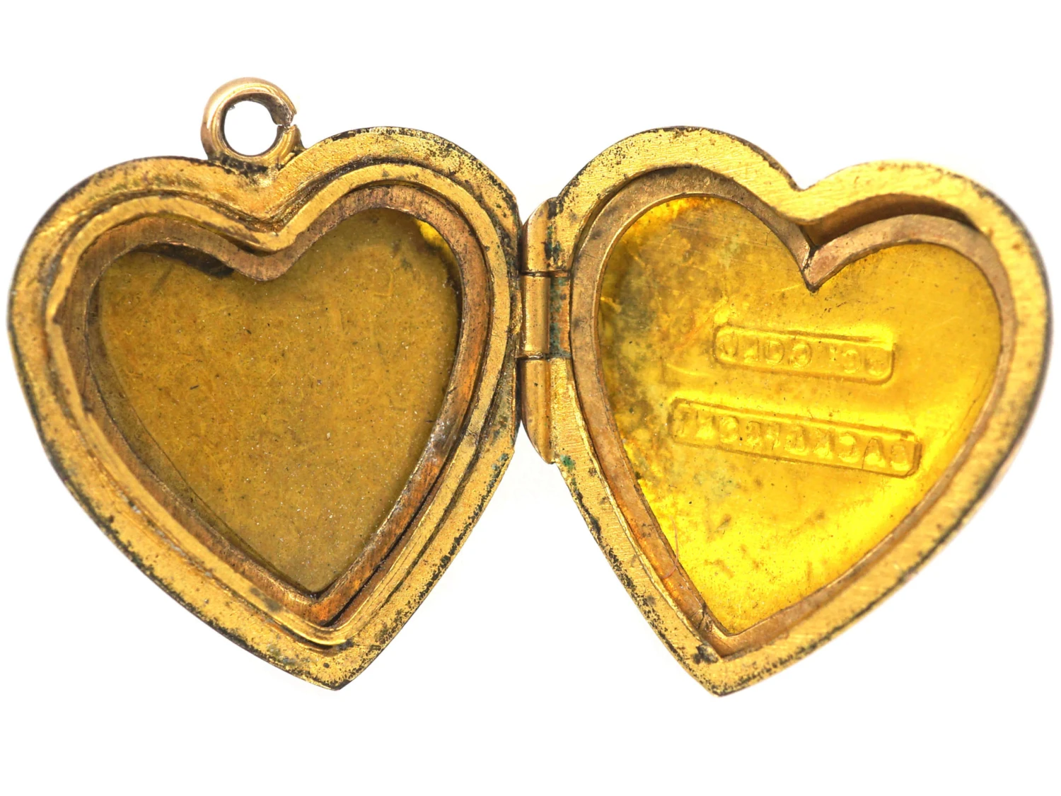 Edwardian 9ct Back & Front Heart Shaped Locket Set With Red & White Paste 5 Edwardian 9ct Back & Front Heart Shaped Locket Set With Red & White Paste - Image 3