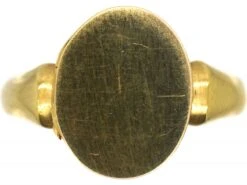 Edwardian 9ct Gold Signet Ring With Hinged Hidden Locket