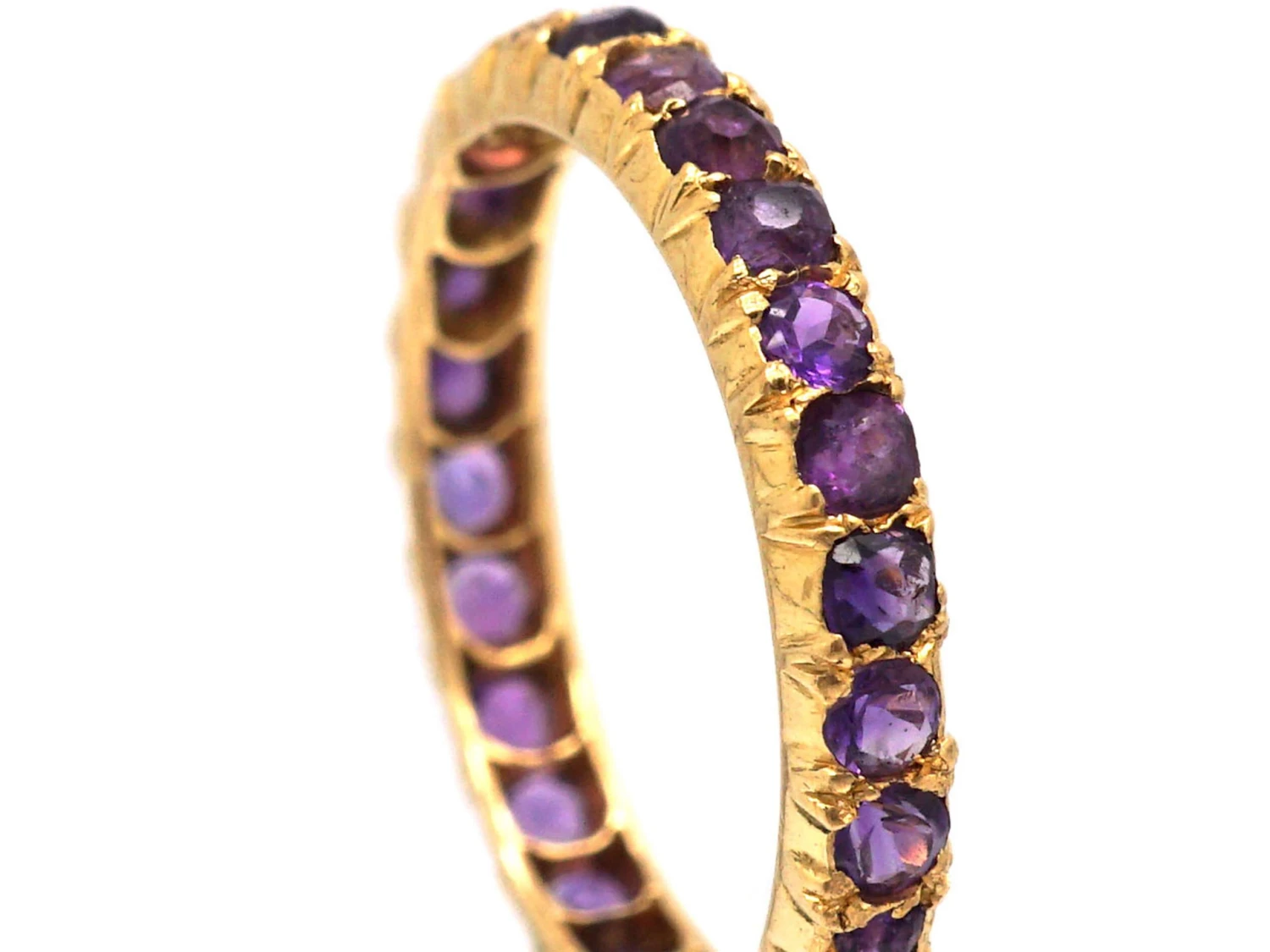 Victorian 18ct Gold Eternity Ring Set With Amethysts 4 Victorian 18ct Gold Eternity Ring Set With Amethysts - Image 2