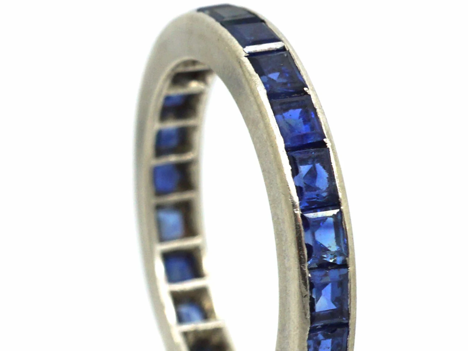 Art Deco French Platinum & Sapphire Eternity Ring 4 Art Deco French Platinum & Sapphire Eternity Ring - Image 2