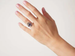 Edwardian 18ct Gold, Sapphire & Rose Diamond Open Cluster Ring -Antique Jewellery Company 067fa8a2 nsf04490 scaled 1