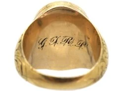 Victorian 18ct Gold Signet Ring Set With Carnelian With Secret Hinged Locket -Antique Jewellery Company 069dd33c dsc02220 scaled 1