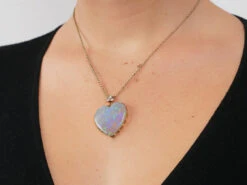 Edwardian Large Opal Heart Pendant With Diamond Top On 14ct Gold Chain 13 Edwardian Large Opal Heart Pendant With Diamond Top On 14ct Gold Chain -Antique Jewellery Company 07919f22 nsf03970