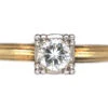 Art Deco 14ct Gold & Platinum Diamond Solitaire Ring