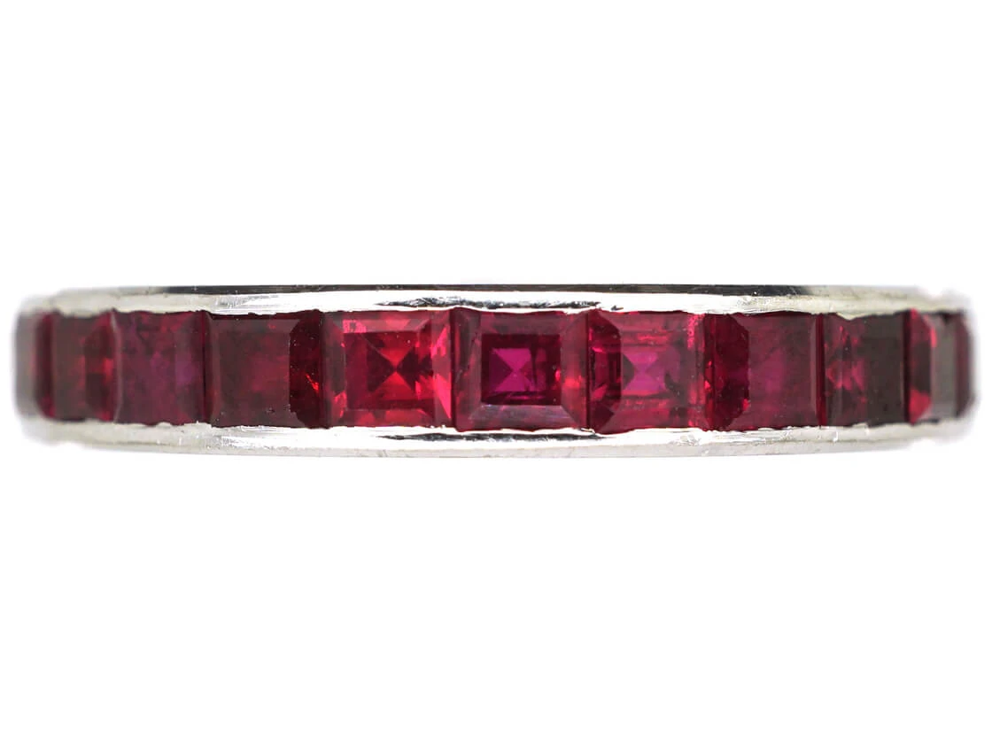Retro 18ct White Gold & Ruby Eternity Ring 3 Retro 18ct White Gold & Ruby Eternity Ring