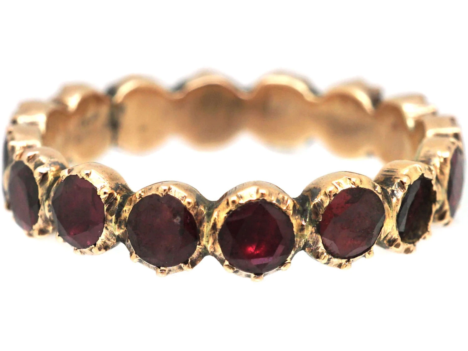 Georgian 9ct Gold Almandine Garnet Eternity Ring 6 Georgian 9ct Gold Almandine Garnet Eternity Ring - Image 4