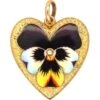 Edwardian 18ct Gold, Large Heart Shaped Pendant With Enamelled Pansy & Natural Split Pearl 1 Edwardian 18ct Gold, Large Heart Shaped Pendant With Enamelled Pansy & Natural Split Pearl -Antique Jewellery Company 0ac0f87b dsc03873 scaled 1