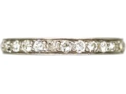 Art Deco Platinum & Diamond Eternity Ring With Engraved Sides