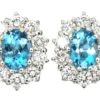 18ct White Gold, Aquamarine & Diamond Oval Cluster Earrings By Cropp & Farr -Antique Jewellery Company 0b66d400 dsc08545 scaled 1