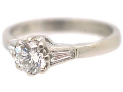 Millenium Platinum & Diamond Solitaire Ring With Diamond Baguette Shoulders 19 Millenium Platinum & Diamond Solitaire Ring With Diamond Baguette Shoulders -Antique Jewellery Company 0bc60914 dsc01159 scaled 1