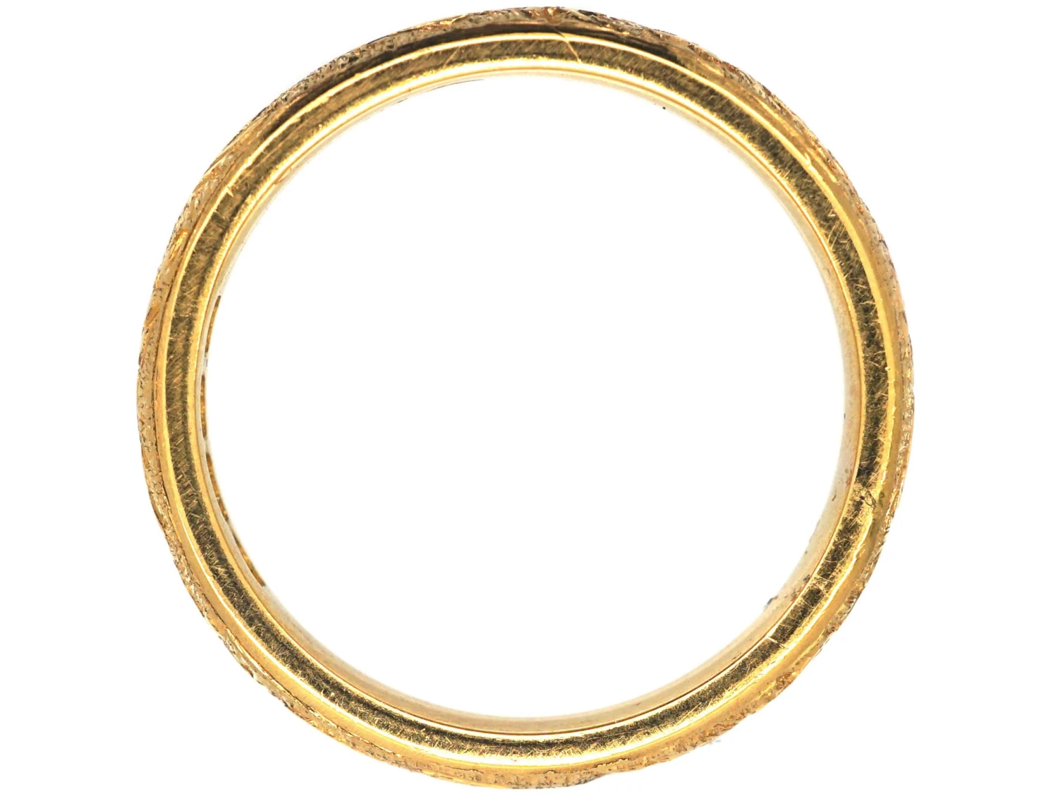 Edwardian 22ct Gold Wedding Band With Hearts & Star Motif 4 Edwardian 22ct Gold Wedding Band With Hearts & Star Motif - Image 2