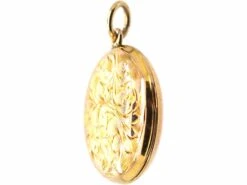 Edwardian 9ct Gold Small Round Locket With Engraved Leaf Motif 8 Edwardian 9ct Gold Small Round Locket With Engraved Leaf Motif -Antique Jewellery Company 0d9ddeae dsc04033 scaled 1