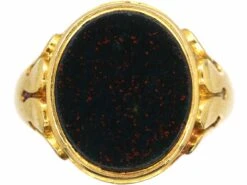 Victorian 18ct Gold Signet Ring Set With A Bloodstone By Charles Green