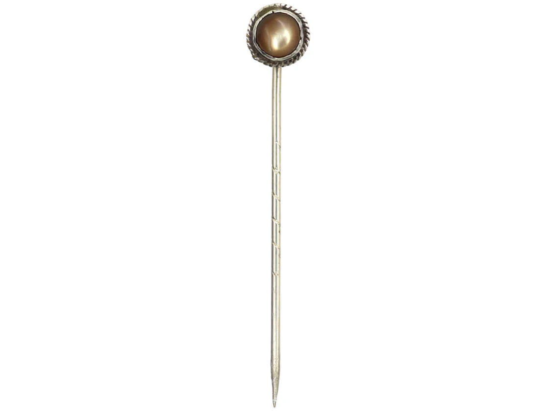 Edwardian Silver & Mother Of Pearl Tie Pin 4 Edwardian Silver & Mother Of Pearl Tie Pin - Image 2
