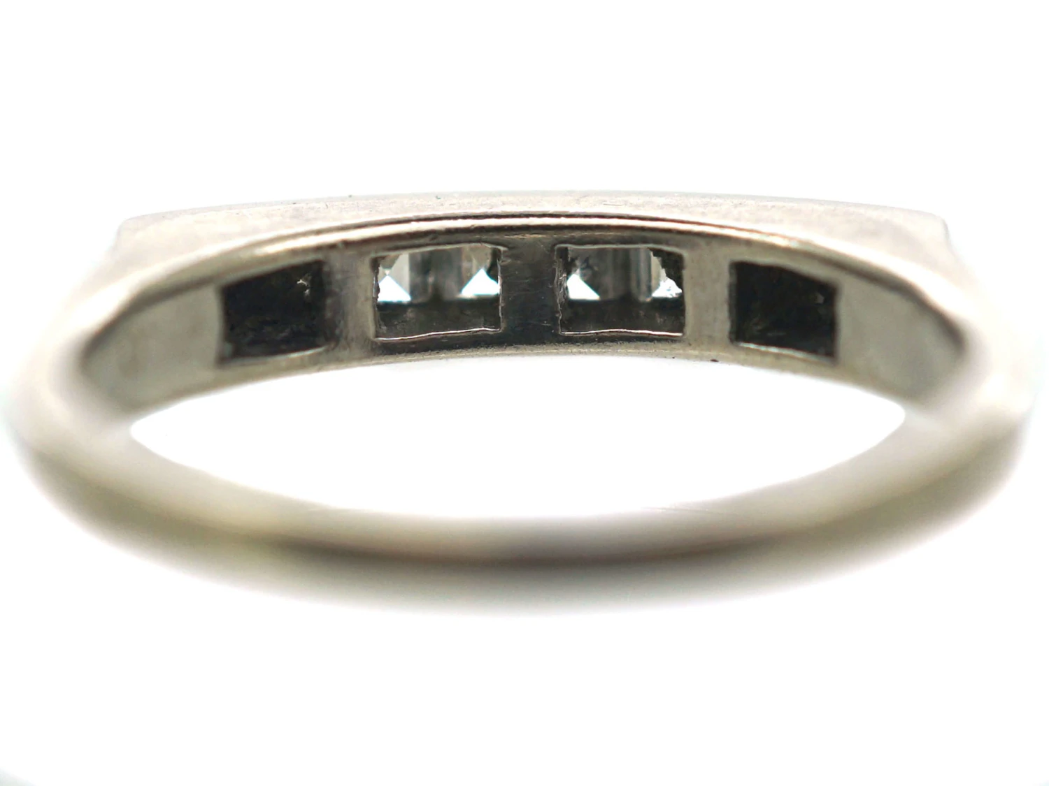 Art Deco 18ct White Gold, Diamond Half Hoop Eternity Ring 7 Art Deco 18ct White Gold, Diamond Half Hoop Eternity Ring - Image 5