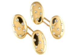 Victorian Diamond Set Oval Cufflinks