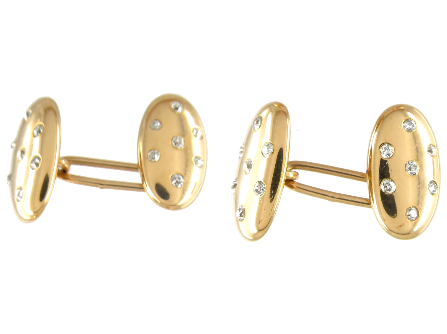 Victorian Diamond Set Oval Cufflinks 4 Victorian Diamond Set Oval Cufflinks - Image 2