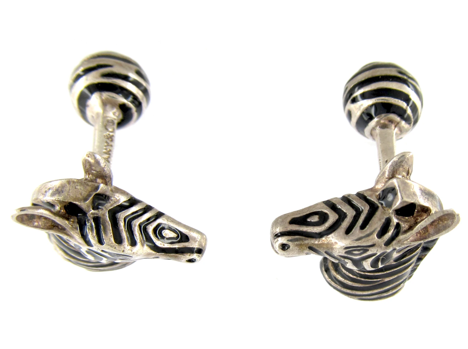 Tiffany & Co. Silver & Enamel Zebra Cufflinks 4 Tiffany & Co. Silver & Enamel Zebra Cufflinks - Image 2