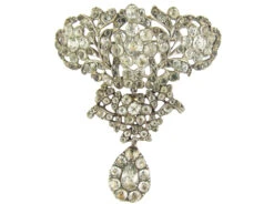 Georgian Silver & Paste Stomacher Brooch Pendant