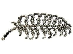 Georgian Cut Steel Leaf Brooch