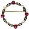 Edwardian Ruby, Diamond & Pearl Circular Brooch -Antique Jewellery Company 10a1332175711 896