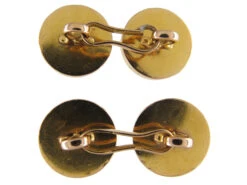 French Art Deco 18ct Gold Cufflinks Set With Sapphires -Antique Jewellery Company 110c