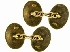 18ct Gold & Black Enamel & Pearl Art Deco Cufflinks, Buttons & Studs In Original Case -Antique Jewellery Company 112c 1024x767 1