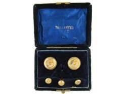 Victorian Silver Gilt Studs In Original Case