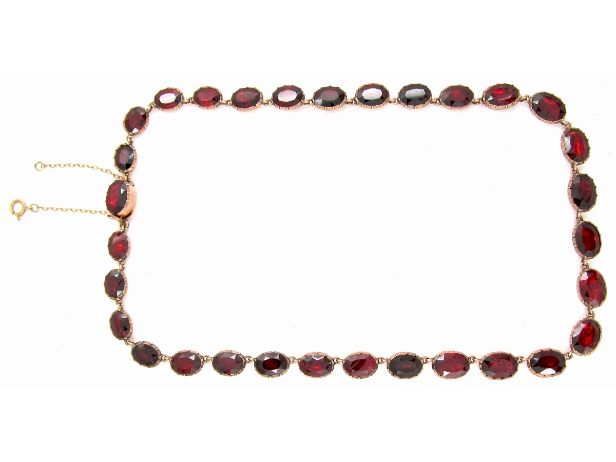 Georgian Flat Cut Garnet Necklace 5 Georgian Flat Cut Garnet Necklace - Image 3