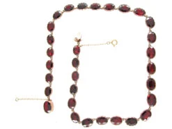 Georgian Flat Cut Garnet Necklace 9 Georgian Flat Cut Garnet Necklace -Antique Jewellery Company 115d