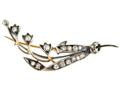 Edwardian, Diamond, Silver & Gold Lily Of The Valley Brooch