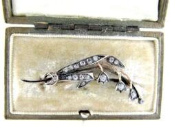 Edwardian, Diamond, Silver & Gold Lily Of The Valley Brooch -Antique Jewellery Company 116b 1024x768 1