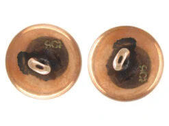 Set Of Six Gold & Enamel Buttons In Original Case -Antique Jewellery Company 116c