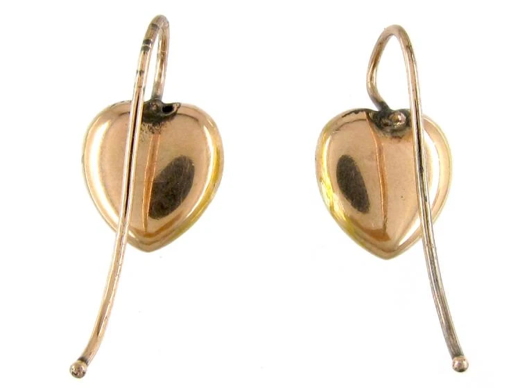 Gold & Diamond Heart Shape Earrings 4 Gold & Diamond Heart Shape Earrings - Image 2