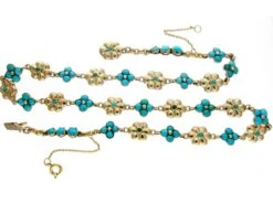 Turquoise ‘Forget Me Not’ Gold Necklace