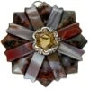 Victorian Scottish Silver & Agate Rosette Brooch