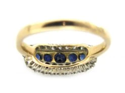 Sapphire & Diamond Boat Ring 7 Sapphire & Diamond Boat Ring -Antique Jewellery Company 11c1254254938 503