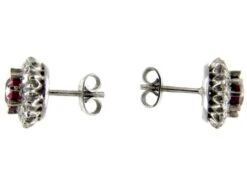 Ruby & Diamond Cluster Earrings 8 Ruby & Diamond Cluster Earrings -Antique Jewellery Company 120c