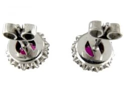 Ruby & Diamond Cluster Earrings 9 Ruby & Diamond Cluster Earrings -Antique Jewellery Company 120d