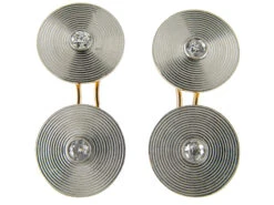 Diamond 18ct Gold & Platinum French Cufflinks