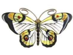 Silver Black & Yellow Butterfly Brooch