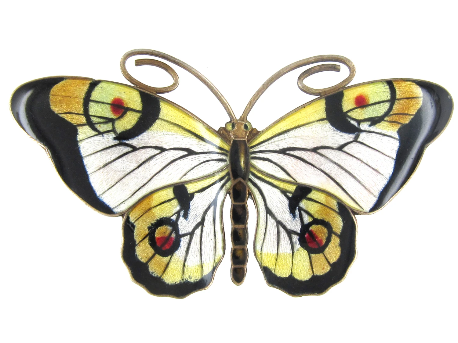 Silver Black & Yellow Butterfly Brooch 3 Silver Black & Yellow Butterfly Brooch