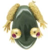 Nephrite Jade & Ruby Frog Brooch -Antique Jewellery Company 128a 1