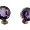 Amethyst & Silver Round Clip-On Earrings -Antique Jewellery Company 129a