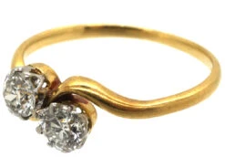 Edwardian 18ct Gold & Diamond Twist Ring -Antique Jewellery Company 12a12b18 dsc06950